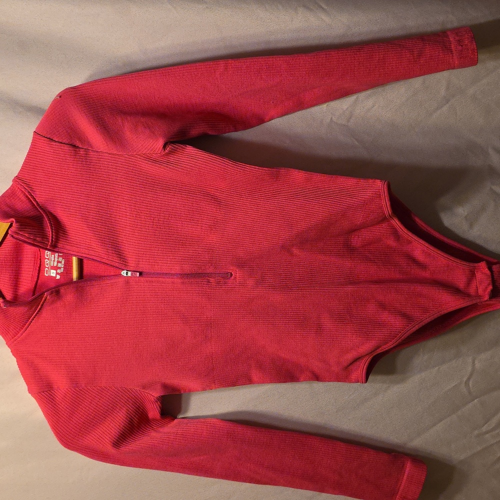 OQQ Women's Pink Bodysuit Long Sleeve Size Small (Janette # 8)